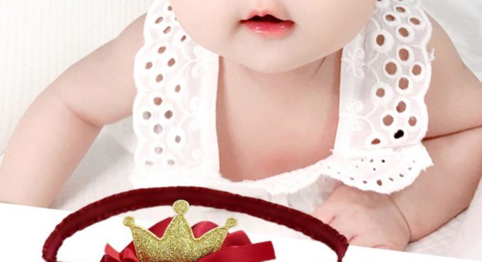 Headband Crown Design Elastic Fabric Infant Headwear for Newborn Photography Props Princess Birthday Gifts Cute Hairband