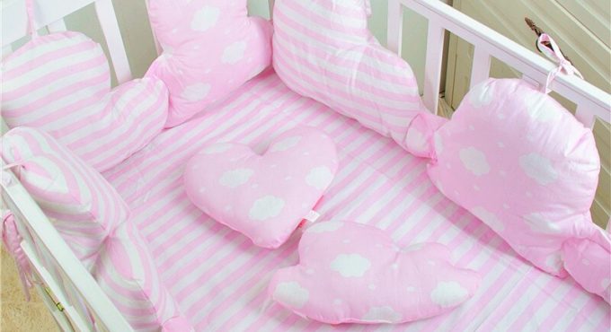 Baby Bed Thicken Bumpers Crib Around Cushion Cot Protector Pillows cotton Newborns Room Decor g clouds-shaped YCZ037