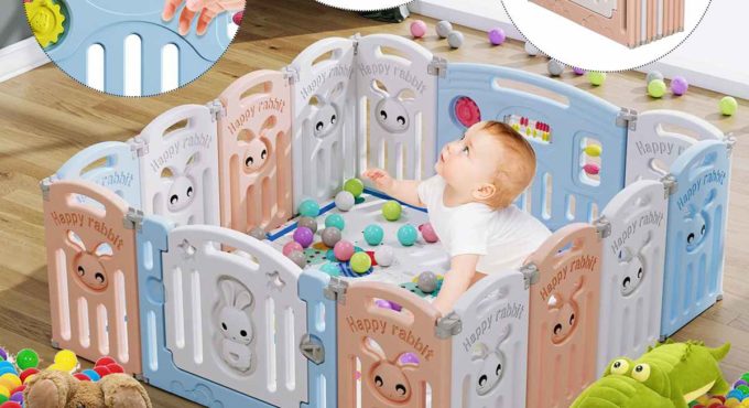 Baby Playpen Child Safety Fence Baby Guardrail Toddler Crawling Baffle Indoor Play Protection Gate Kids Crawl Baffle Door Bar