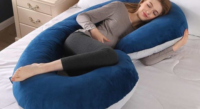 For Pregnant Women Full Body Pregnancy Pillow Body Pillow Maternity Pillow Super Soft Grey Jersey Cover C Shaped 140x70cm