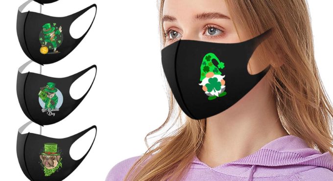 Headband 1PC Adult's St. Patrick Prints Protection Face Mask Washable Earloop Mask Mascarilla reutilizable mouth covering cotton