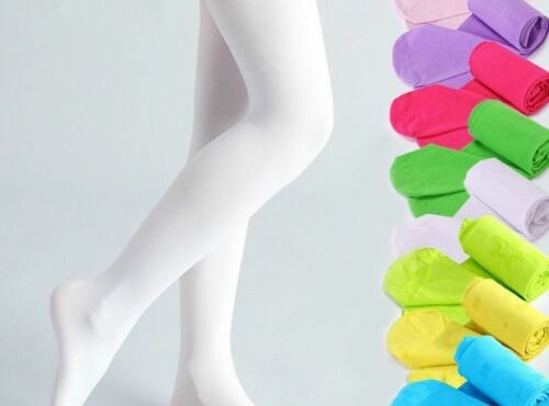 Girls Kids Tights Opaque Pantyhose Hosiery Ballet Dance Stockings Candy Colors 1Pair Age 1-12Y