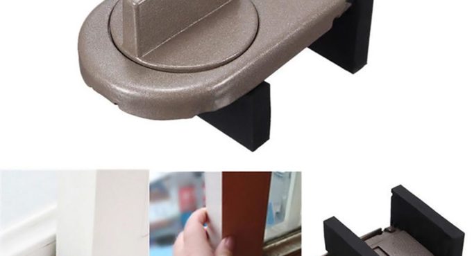 Adjustable Sliding Sash Stopper Cabinet Locks Straps Door Window Lock Stopper Wedge with Rubber Covered Security Anti-theft Lock