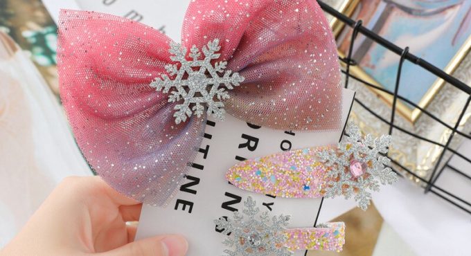 Fashion Christmas Snowflake Hair Accessories Crystal Hair Clips For Women Girl Winter Hair Ties Girls Hairpins Headwear