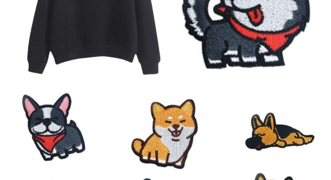 Corgi / Dachshund / Husky Patch Embroidery Patches For Clothing Cute Dog Animal Iron-On Patches On Clothes