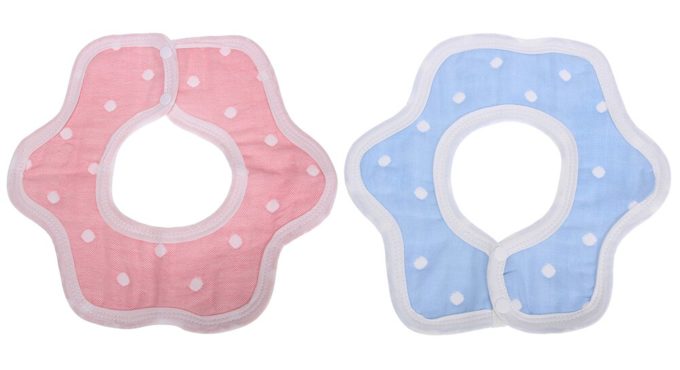 Baby Bibs For Infants Toddlers 360-Degree Cotton Swivel Bibs Wave Point Baby Feeding Saliva Towels Children's Accessories