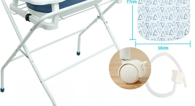 Portable Baby Bathinette, Folding Changing Table Infant Diaper Station with Bath Tub Unit