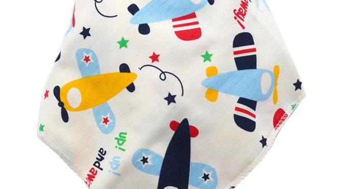 Cotton Baby Bibs Triangle Double Layers Cartoon Baby Bandana Dribble Bibs Universal Baby Accessories