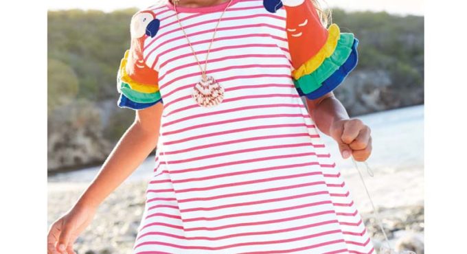 2-8 Years New Girls Dresses 2021 Summer Kids 100% Cotton Children Princess Dress Stripe Printing Clothes