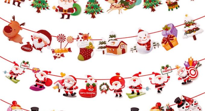 Baby Bedroom 2019 Christmas Banner Decorations Kids Tent Room Bumpers Decor Accessory Wall Hanging Infant Baby Crib Ornaments