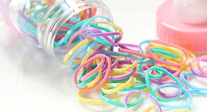 2 bottles Multi-color Rubber Bands Small Hair Bands Elastic Hair Tie With Milk Bottle Disposable Rubber Band For Bay Girls