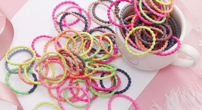 HOT SALES !!! 50Pcs Girl Women Elastic Hairband Tie Rope Ponytail Holder Hair Decor Scrunchies