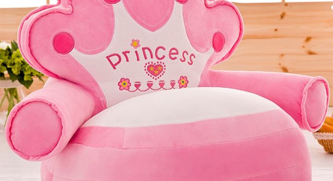 Baby Sofa Cover Learning To Sit Plush Crown Design Seat Case without Filler for Kids Children New Year Gifts