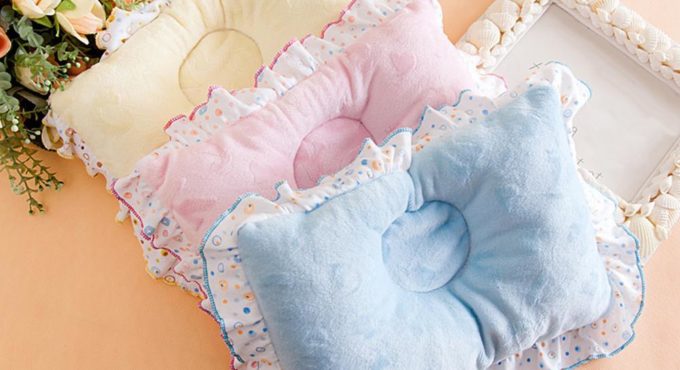 Anti-Flat Head Ruffled Infant Newborn Baby Pillow Velvet Cotton Support Cushion