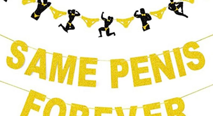 Same Penis Forever Pull Flag Confetti For Bachelor Party Wedding Decoration Paper Towel Cup Plate 3M