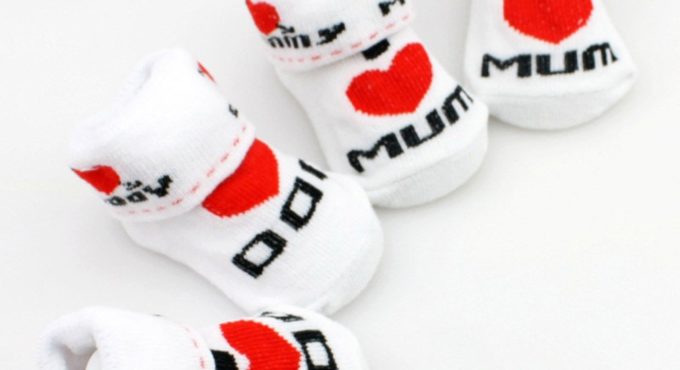 Baby Infant Boy Girl Slip-resistant Floor Socks Love Dad Love Mum Letter Socks Autumn Baby Socks for Girls Cotton Soft Socks