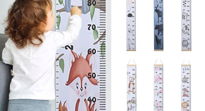 Kids Decorative Growth Charts Height Measure Ruler Simple Creativity Memorial of Infant Growth Canvas Household Wall Hanger