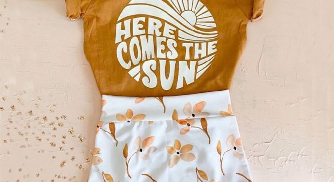 0-24M Baby Boys Girls Summer 3pcs Outfits Sets Short Sleeve Letter Print T-shirts+Floral High Waist Shorts+Headband Soft Outfits