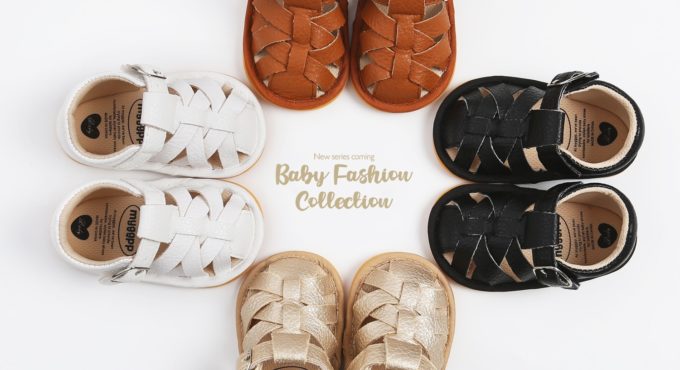 Rome Style Soft Leather Baby Sandals Toddlers Summer Little Shoes For Girls Boys 0-18M Sandals Newborns Non-slip First Walkers