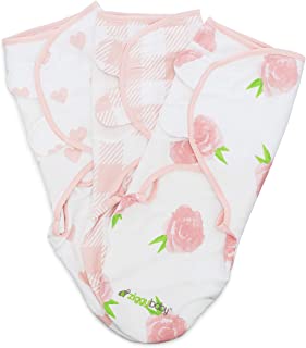 Baby Swaddle Blanket Wrap Set 3 Pack- Pink Peony, Pink Heart, pink Buffalo Plaid - Newborn Swaddle, Baby Swaddles 0-3 Months,