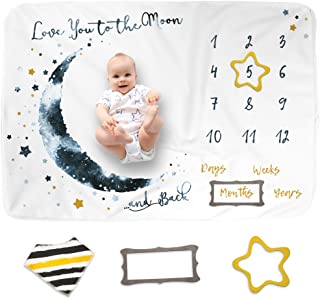 Luka & Lily Baby Monthly Milestone Blanket Size and Girl, Unisex Month Blanket for Newborn Baby Shower, baby Boy Milestone Blank