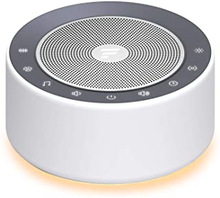 Letsfit White Noise Machine with 7-Color Night Lights, 30 High Fidelity Soundtracks, full Touch Metal Grille and Buttons, Tim