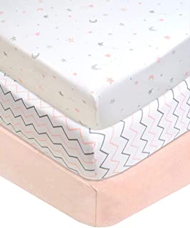 American Baby Company 3 Piece 100% Cotton Jersey Knit Fitted Crib Sheet for Standard Crib and Toddler Mattresses, blush Pink