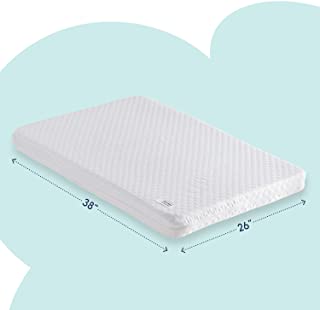 Hiccapop Pack and Play Mattress Pad [Dual Sided] w/Firm Side (Babies) & Soft Memory Foam Side (for Toddlers) | Memory Foa