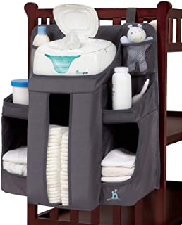 Hiccapop Hanging Diaper Organizer for Changing Table and Crib, Diaper Stacker and Crib Organizer | Hanging Diaper Caddy Organ