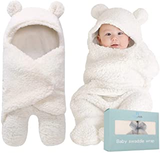 Bluemello Swaddle Blanket | Ultra-Soft Plush Essential for Infants 0-6 14months | Receiving Of Sids Wrap White | Ideal newbor