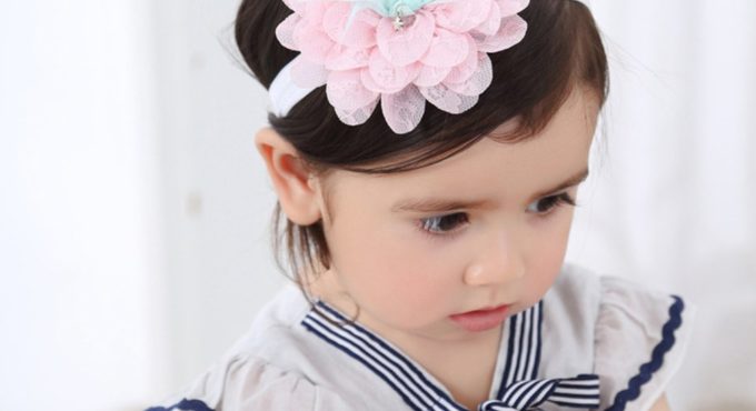 2019 OUTAD Baby Girl Headwear Hair Accessories Chiffon Elastic Floral Headband Hair Girls Baby Elastic bands Headwear Hairband