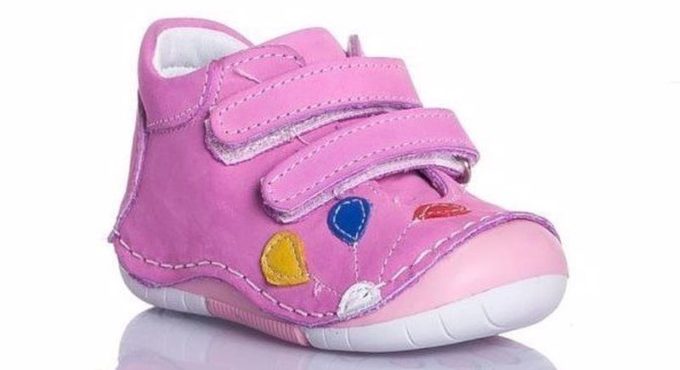 MyWondry Real Leather With Colored Balloons Pink Girl Baby Anatomic First Step Shoes