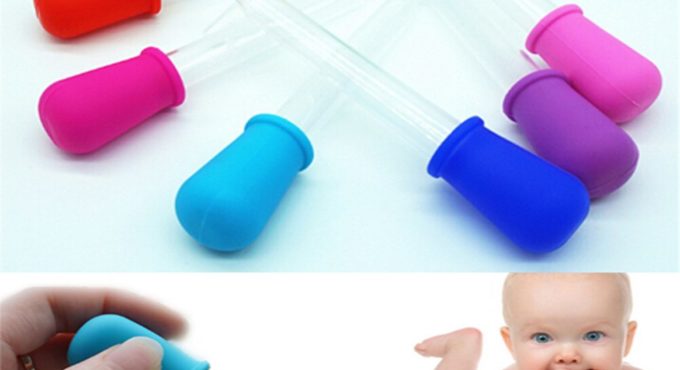 1pcs 5ml Clear Silicone Baby Medicine Feeder Dropper Graduated Pipette Liquid Food Dropper School Lab Supplies Random Color