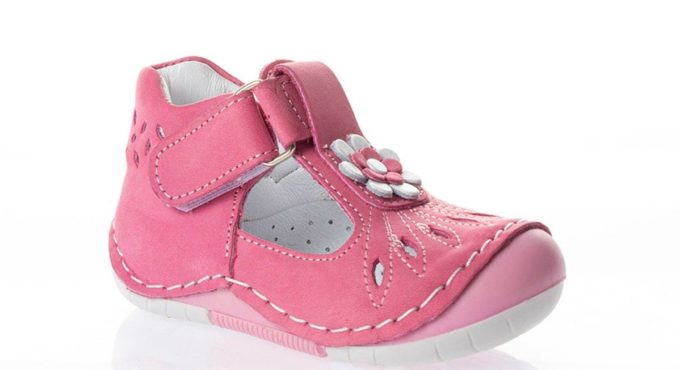 MyWondry Genuine Leather Summer Flowers Pink Girl Baby Anatomical First Step Shoes