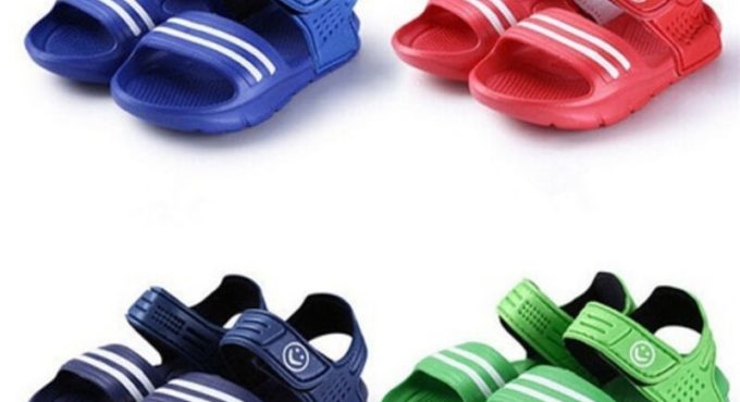 1 Pair Casual Kids Shoes Baby Boy Closed Toe Children Summer Beach Sandals Flat Shoes