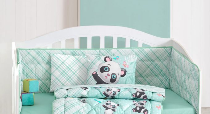 Cotton Box Baby Bedding Set, Baby Room Decor, Gifts, Quilt, Bed Sheets, Pillow Cases are manufactured in Turkey Panda