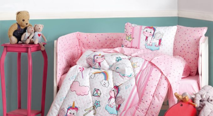 Cotton Box Baby Bedding Set, Baby Room Decor, Gifts, Quilt, Bed Sheets, Pillow Cases are manufactured in Turkey Unicorn