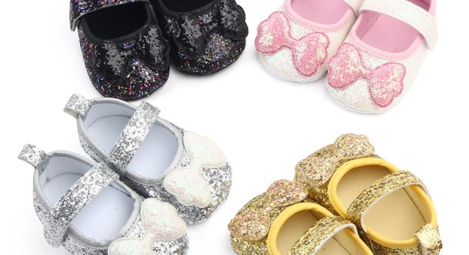 Infant Girls Indoor Soft-soled Bow-knot Princess Shoes Baby Walking Shoes Print Round Toe Flats Soft Slippers Single Shoes