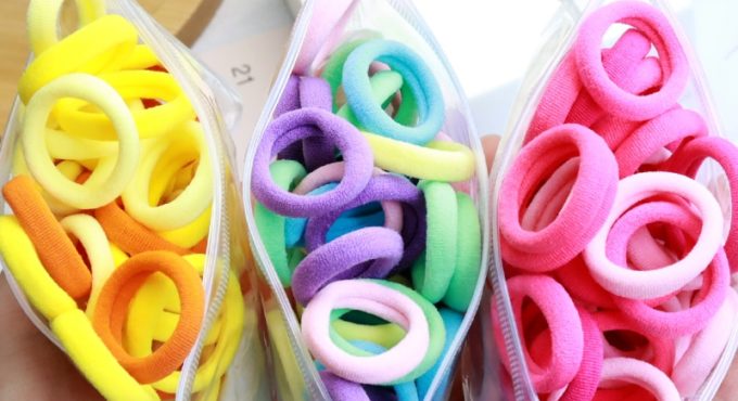 Girls 50pcs Colorful Nylon Small Elastic Hair Bands Hair Accessories Children Ponytail Holder Scrunchie Headband Kids Hair