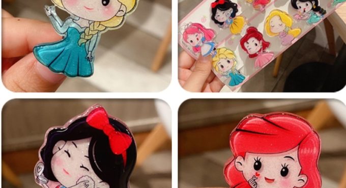 New Children Girl Little Princess Hairpin Side Clip Cute Cartoon Hair Accessories