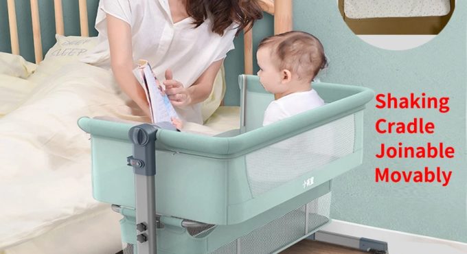 Baby bed With Net And Mattress Portable Removable Crib Cradle Foldable Adjusting Stitching Nest