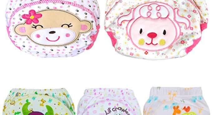 Unisex 1Pcs Practical Protable Cute Baby Cotton Training Pants Reusable Cloth Washable Infant Nappies Diaper Baby Cloth Study Pa