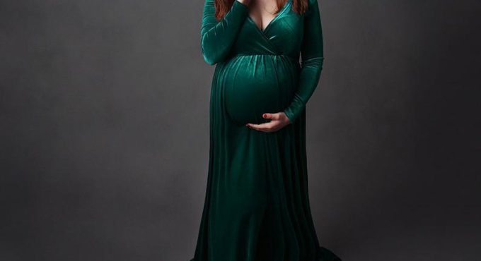 Velvet Maternity Dresses Party Gown for Christmas Photo Shoot Baby Shower Pregnancy Dress Elegence Maxi Dresses Custom Color