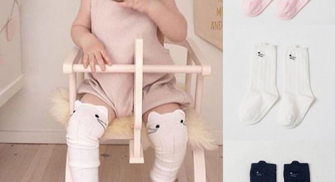 2021 Children Accessories Cartoon Cotton Baby Kids Girls Toddler Knee High Stockings Tights Cats Cartoon Stockings 0-4T