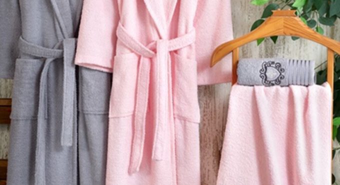 Embroidered 100 Cotton 4 Piece Bathrobes Set-LOREN