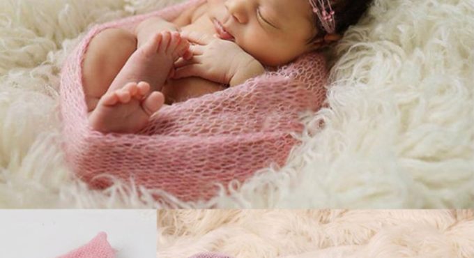 9 Colors Soft Baby Photography Props Cotton Blanket Wraps Stretch Knit Wrap Newborn Photo Wraps Cloth Accessories 40*60cm