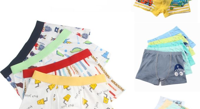 1Pc Random Colors Cartoon Underpants Boys Print Breathable Soft Briefs 5 Styles Children Panties