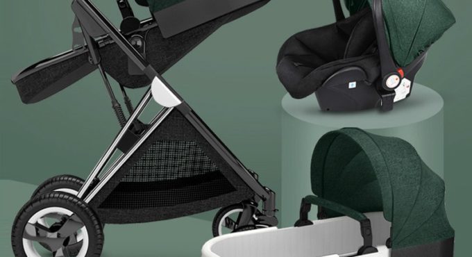 High View Stroller 3 in 1 luxury stroller two way pram Can Sit Lie Down newborn carriage Four Wheel Stroller with Comfor