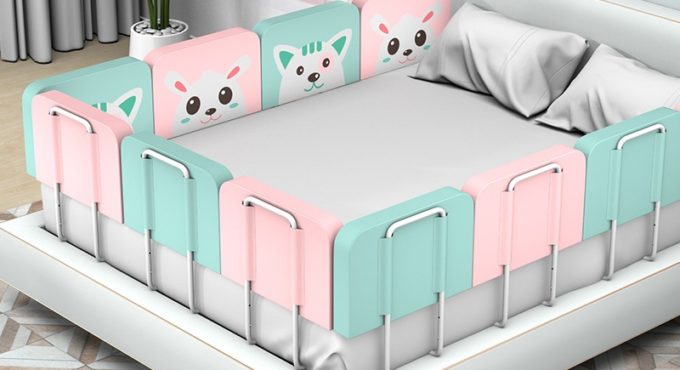 Baby Stitching Upholstered Bed Fence Children's bed Circumference Bed Guardrail Baffle Anti-Fall Anti-Collision Avoid Collision