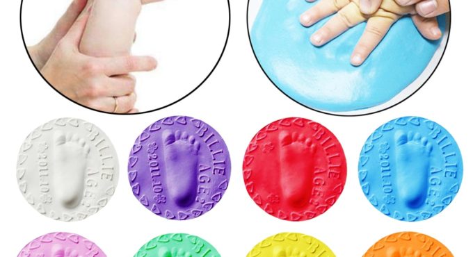 3D Soft Drying Clay Baby Handprint Footprint Imprint Kit Casting Parent-child Hand Inkpad Fingerprint DIY Keepsake Gift